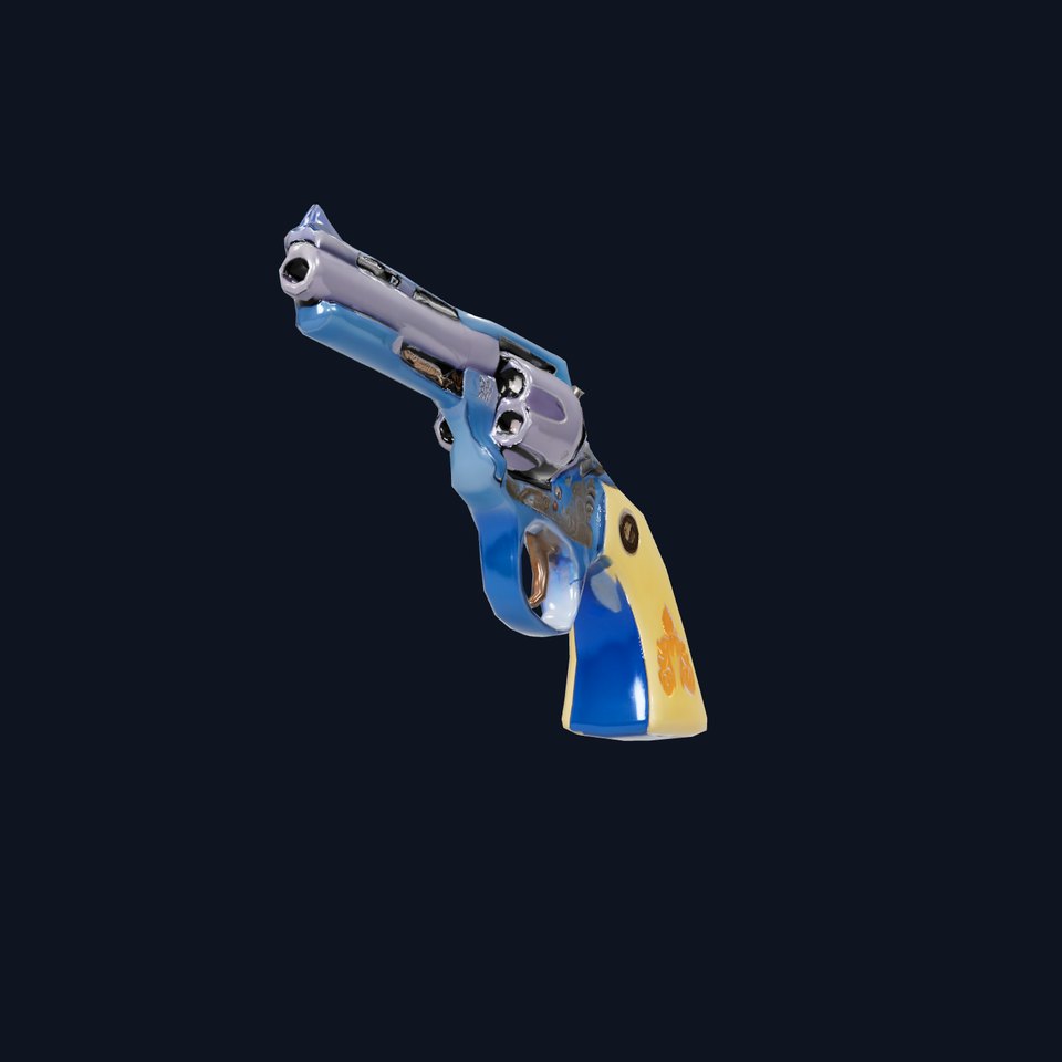 Engraved Blue Revolver model pack